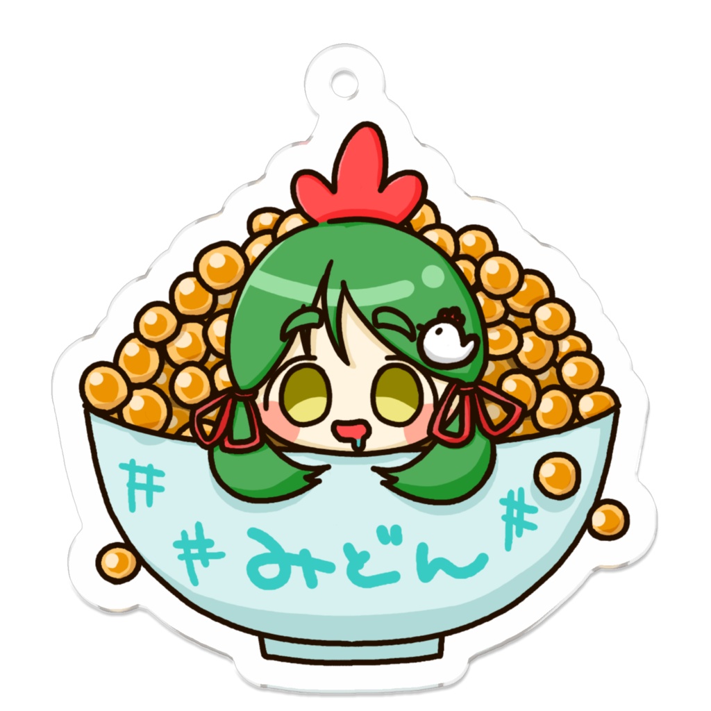 🐨【アニマル珍道中】鶏森みどり案☆みどり&鶏ちゃんいくら丼アクキー