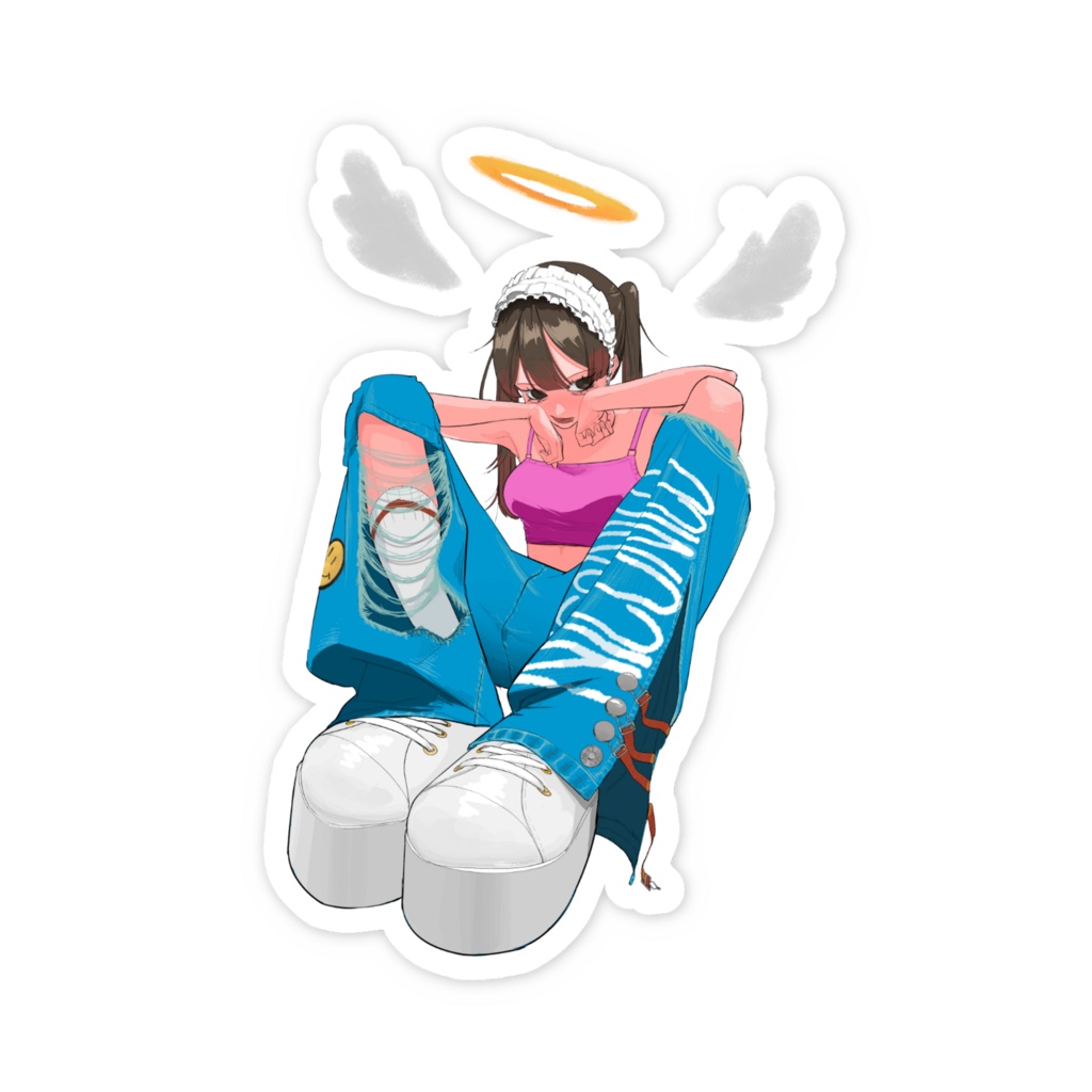 天使スマホステッカー