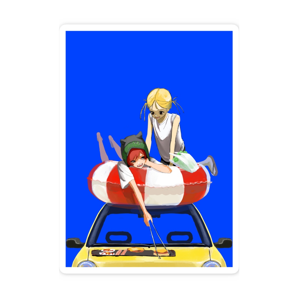 夏休みスマホステッカー