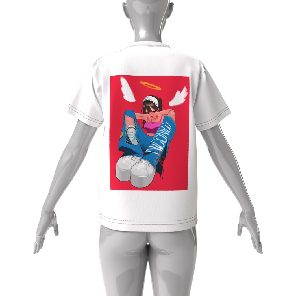 天使1ビッグシルエットtシャツ