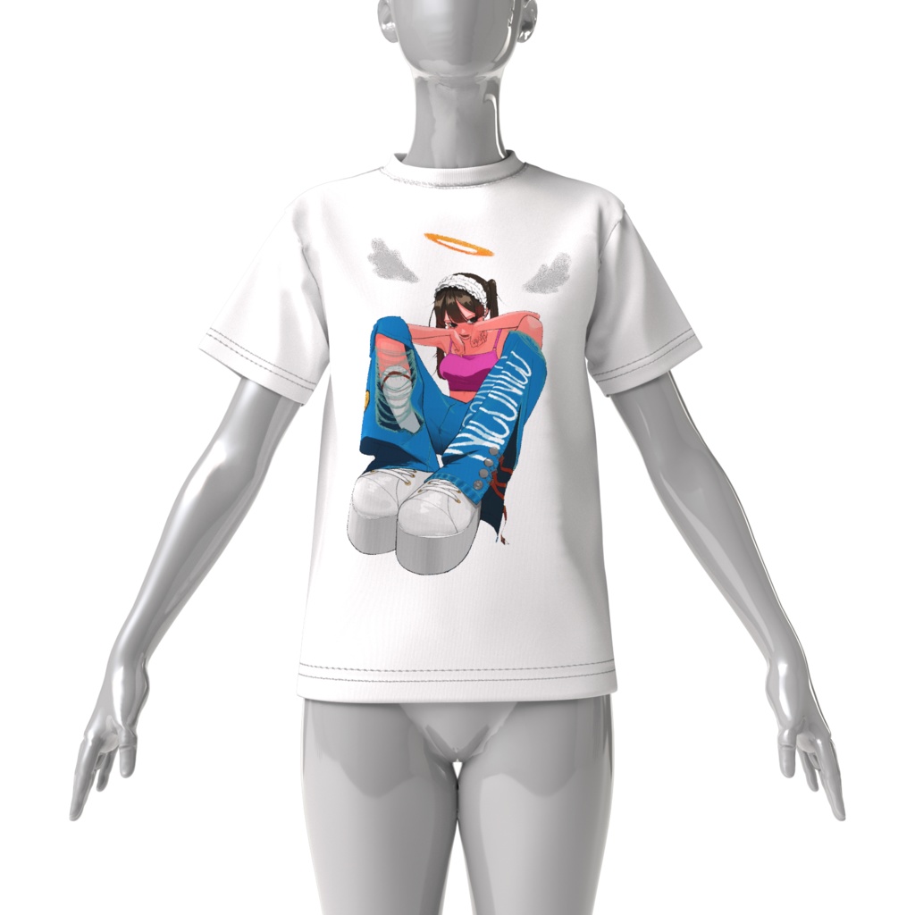 天使1ビッグシルエットtシャツ