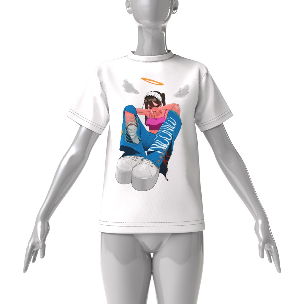 天使1ビッグシルエットtシャツ