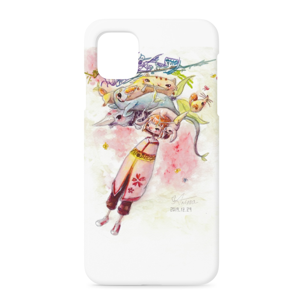 【多機種対応】iPhoneスマホハードケース(側面あり) 『私だけのおともだち』