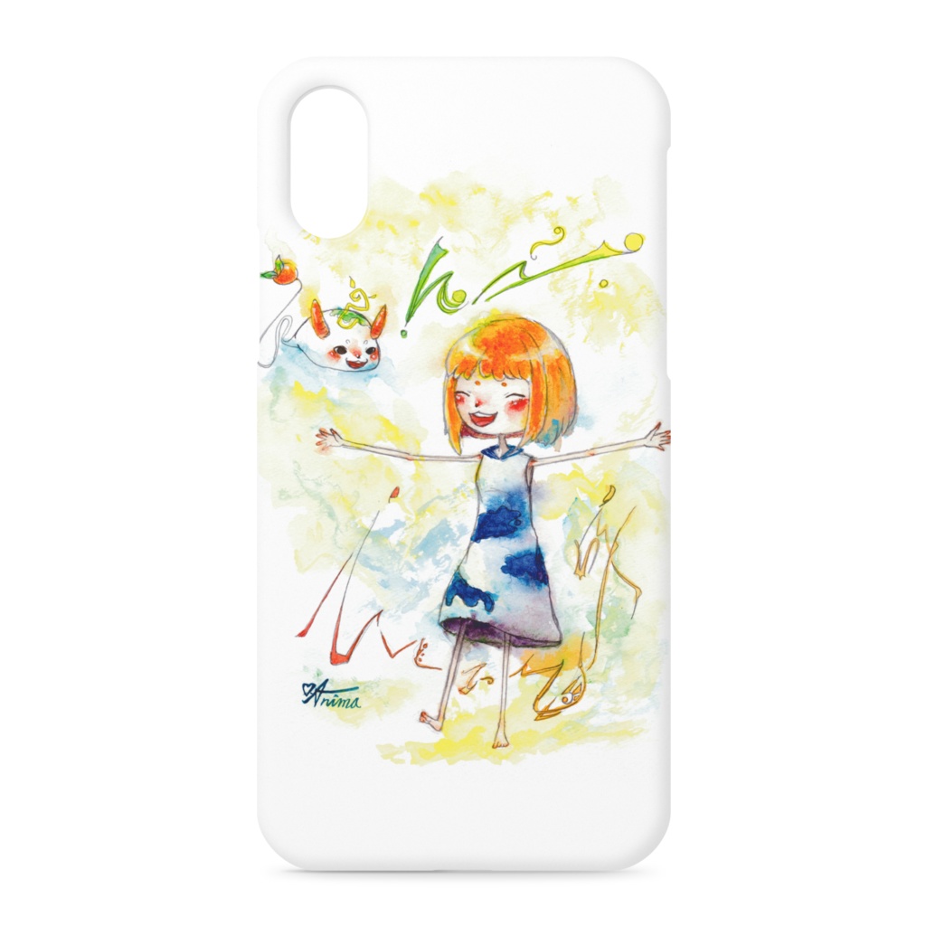 【多機種対応】iPhoneスマホハードケース(側面あり) 『きょうもいっしょに遊ぼ♪』