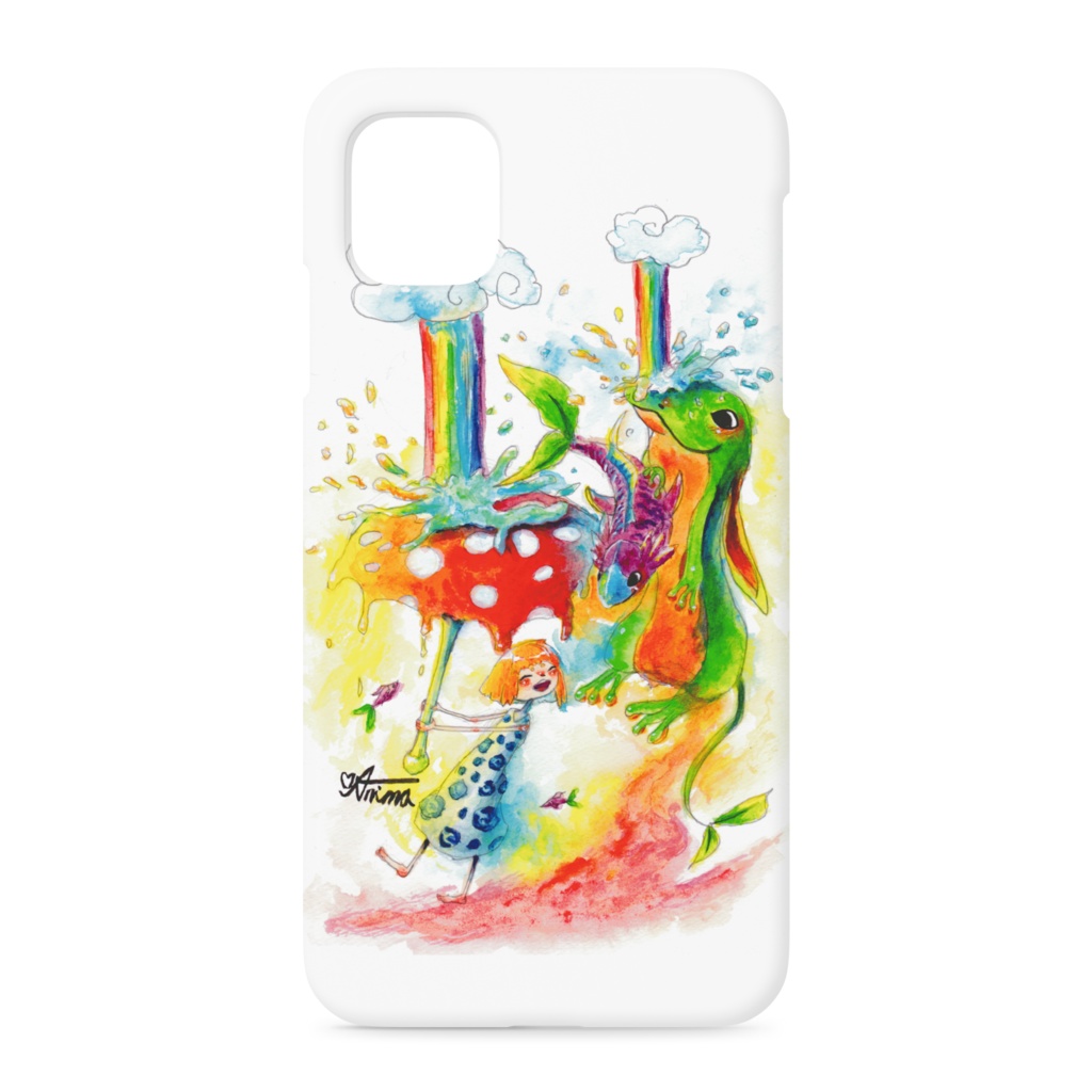 【多機種対応】iPhoneスマホハードケース(側面あり) 『見て!虹の雨♪♪』