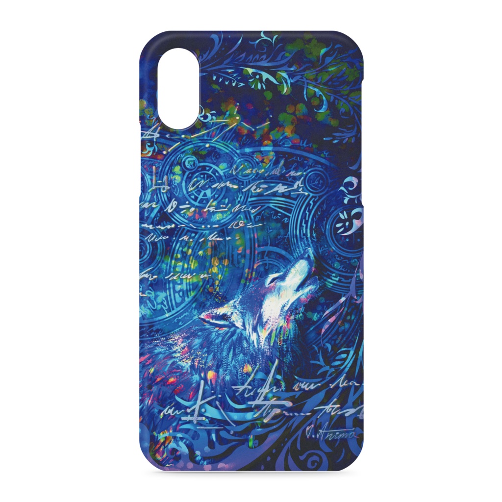 【多機種対応】iPhoneスマホハードケース(側面あり) 『導きの遠吠え』