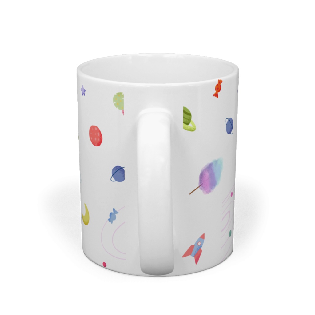 宇宙をただよう犬と猫 マグカップ