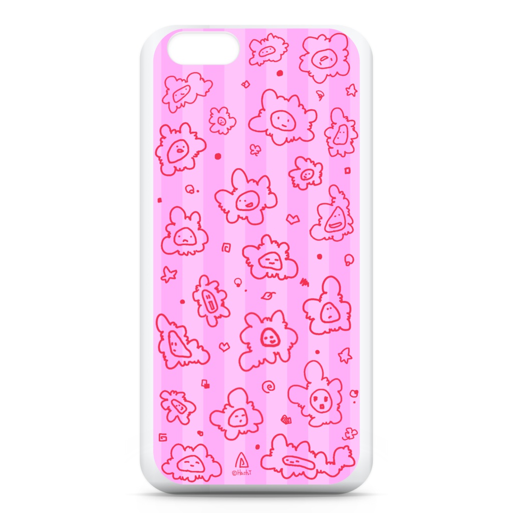 もじゃもじゃ君iphoneケース-桃-