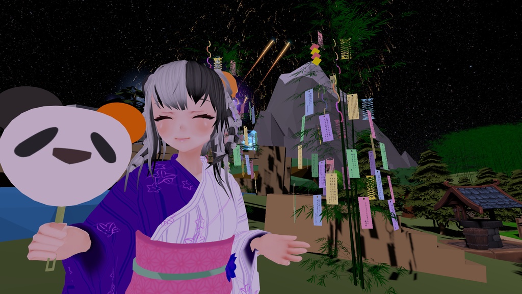 【3Dモデル】ぱんだ団扇(うちわ)