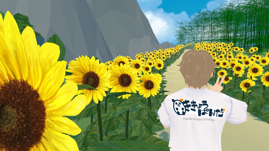 【VRoid】衣装テクスチャ ぱんだTシャツ(男女)