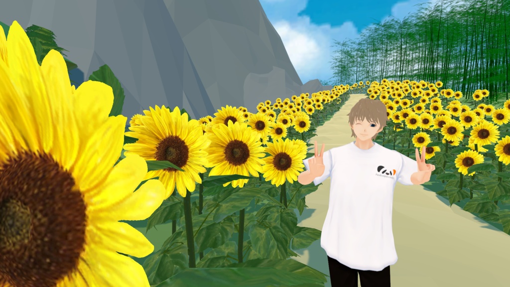 【VRoid】衣装テクスチャ ぱんだTシャツ(男女)