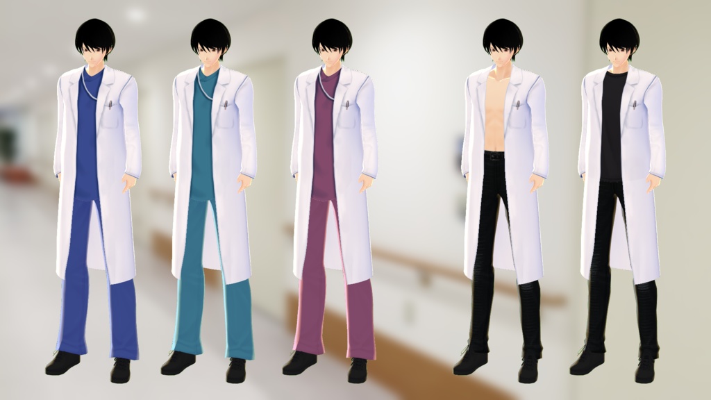 【VRoid】衣装テクスチャ 医者・白衣