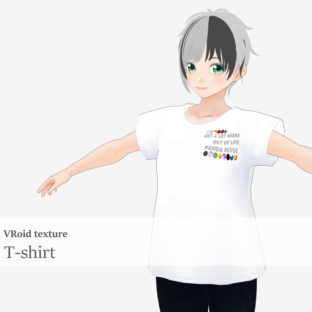 【ぱんだ歌劇団】VRoidテスクチャ オリジナルTシャツ（無料）