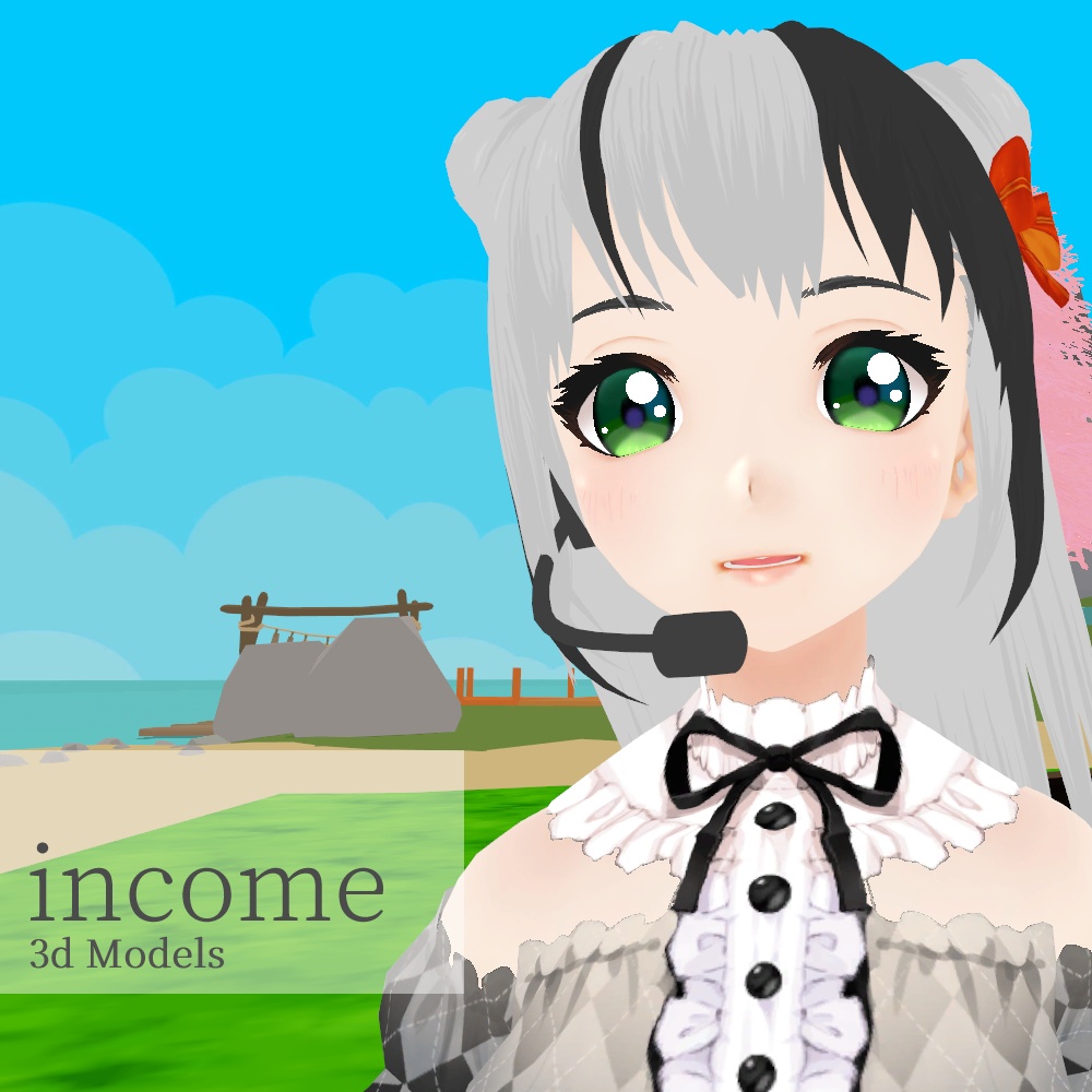 【3Dモデル】インカム 色改変簡単!