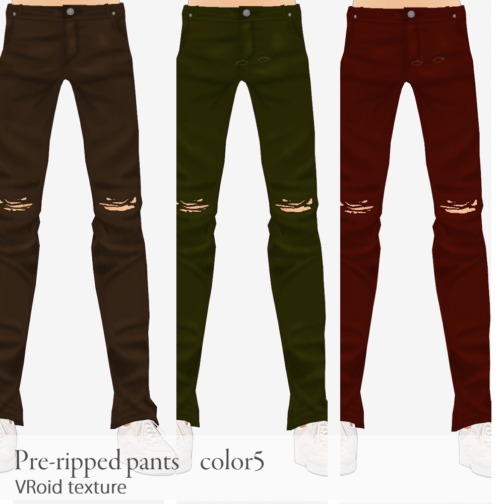 VRoid ダメージパンツ 4色