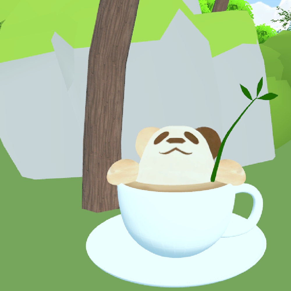 【３Dモデル】パンダの３Dラテアート