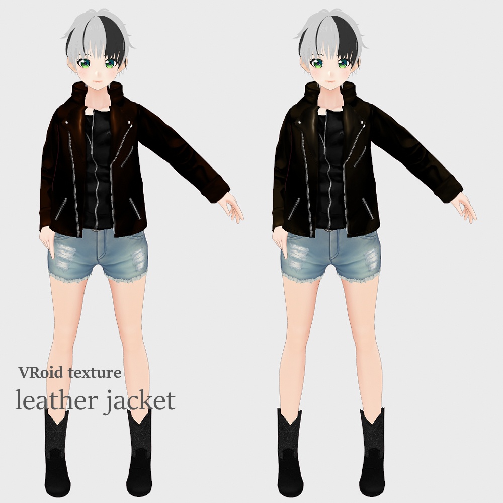 VRoid 革ジャン(レザージャケット) 5色セット