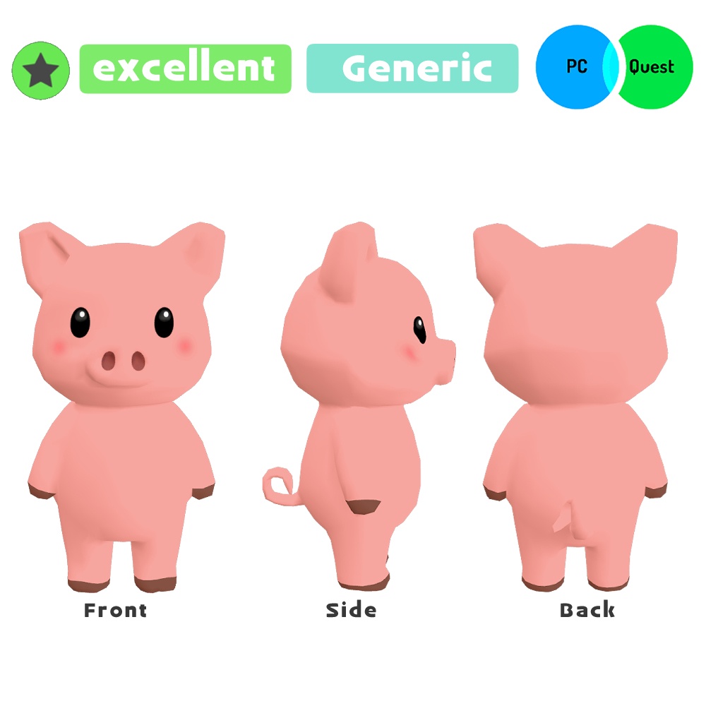 【VRChat】18種の動物アバターセット【PC/Quest対応・Excellent・ローポリ・軽量】