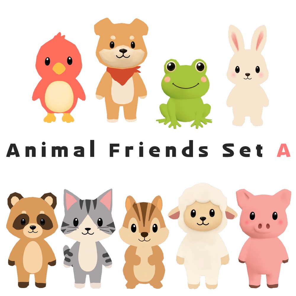 【VRChat】18種の動物アバターセット【PC/Quest対応・Excellent・ローポリ・軽量】