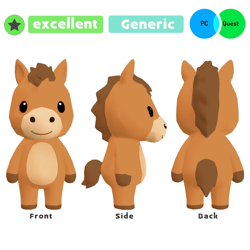 【VRChat】18種の動物アバターセット【PC/Quest対応・Excellent・ローポリ・軽量】