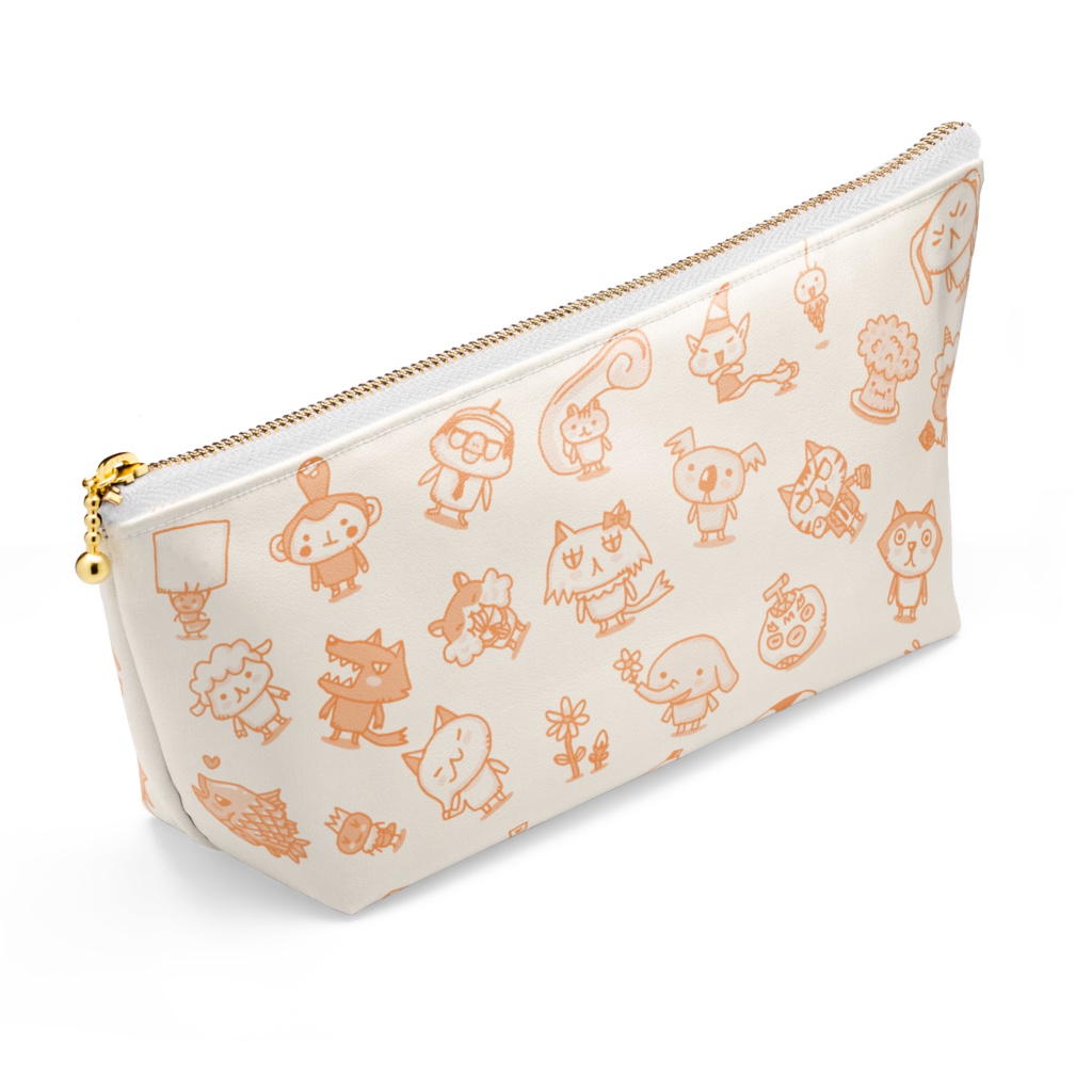 ちびギャラリーfriendsのポーチ(オレンジ)