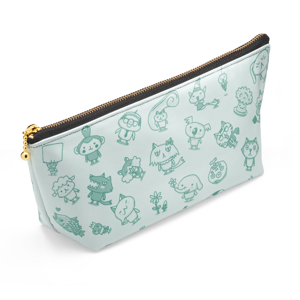 ちびギャラリーfriendsのポーチ(グリーン)