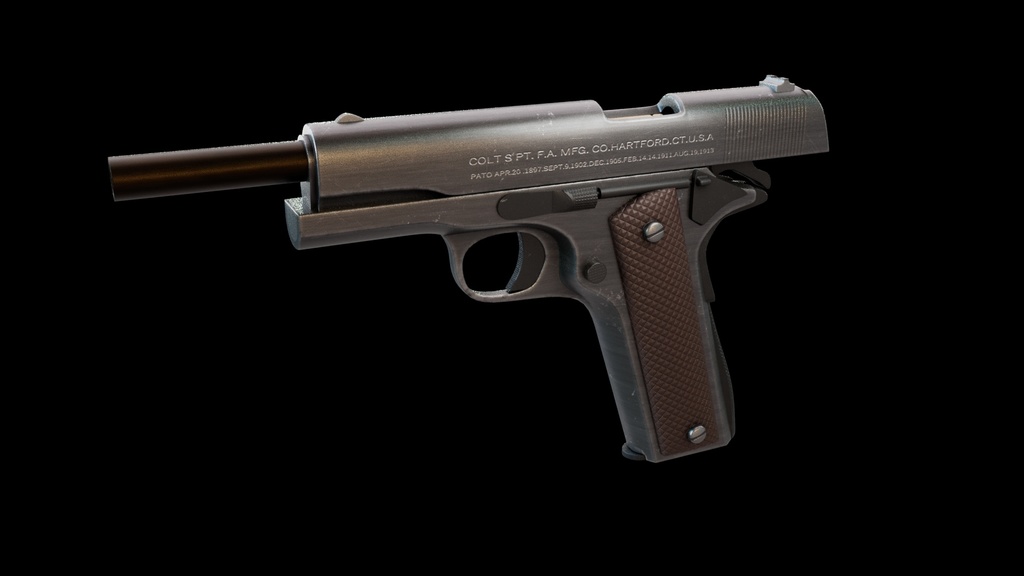 3Dモデル_ハンドガンM1911