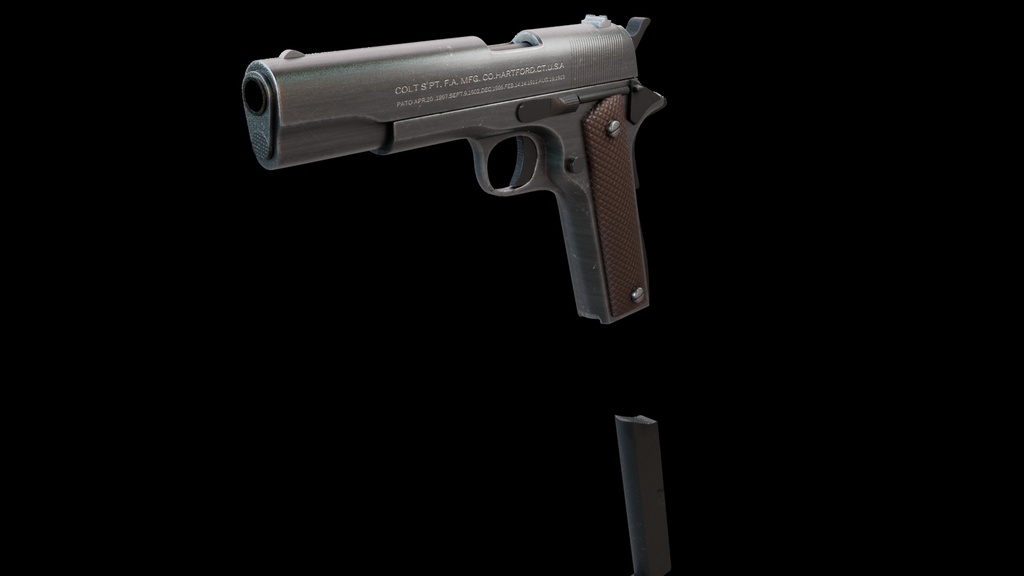 3Dモデル_ハンドガンM1911