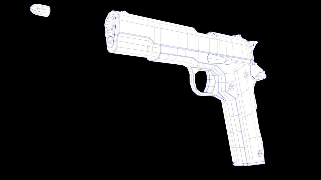 3Dモデル_ハンドガンM1911