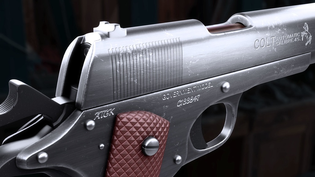 3Dモデル_ハンドガンM1911