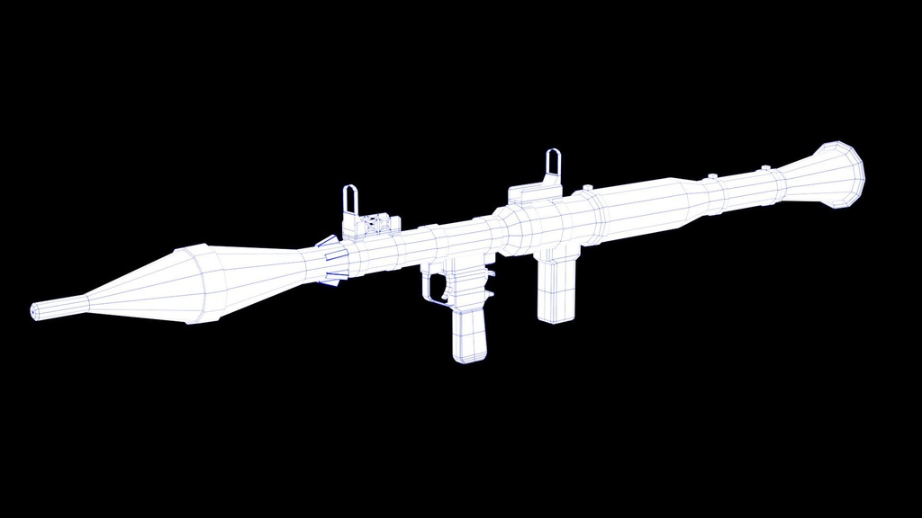 3Dモデル ロケットランチャー RPG7【ローポリゴン】