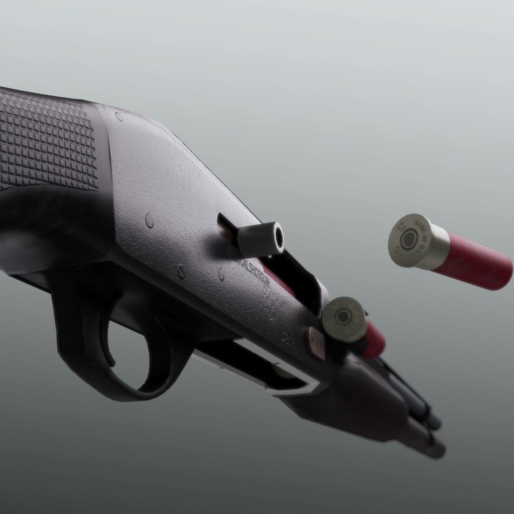 3Dモデル ショットガン ベネリM2【ローポリゴン】