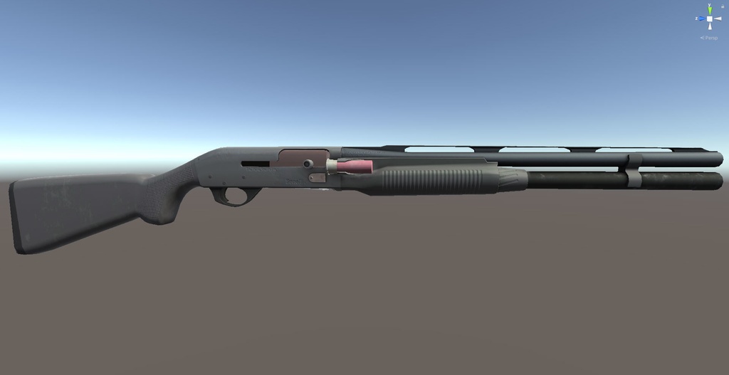 3Dモデル ショットガン ベネリM2【ローポリゴン】