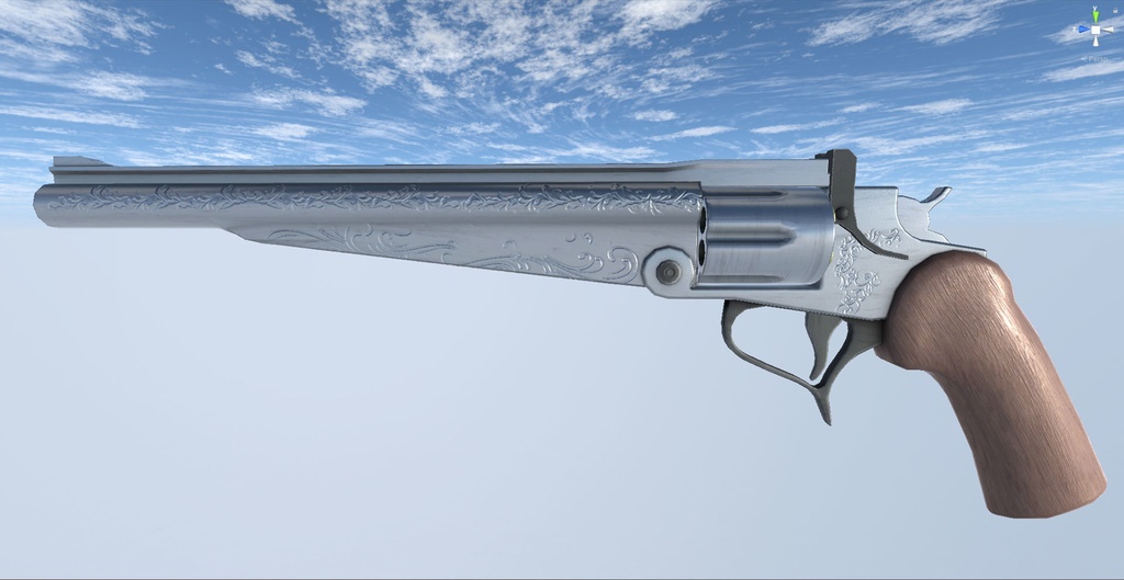 3Dモデル ハンドガン リボルバー【ローポリゴン】