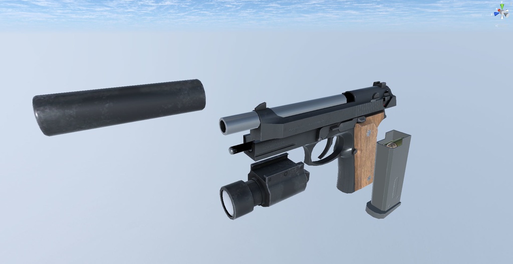 3Dモデル カスタムハンドガン