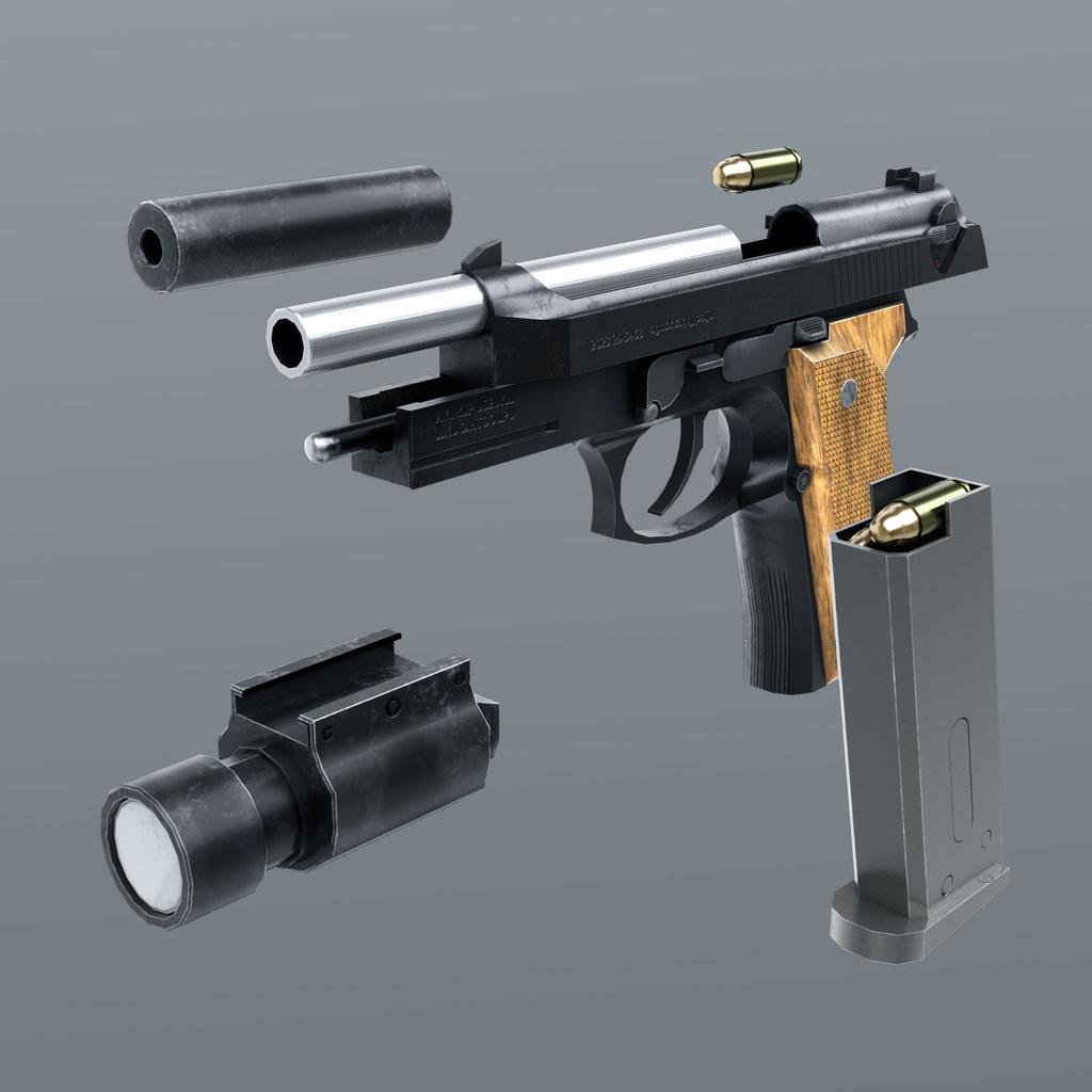 3Dモデル カスタムハンドガン