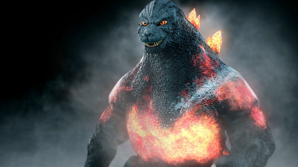 3Dモデル バーニングゴジラ
