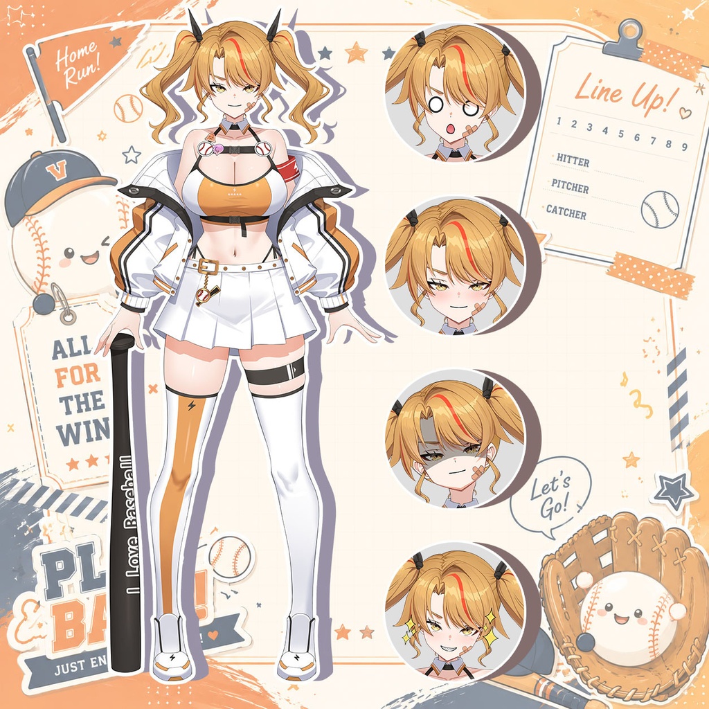 [Live2D model] Baseball girl