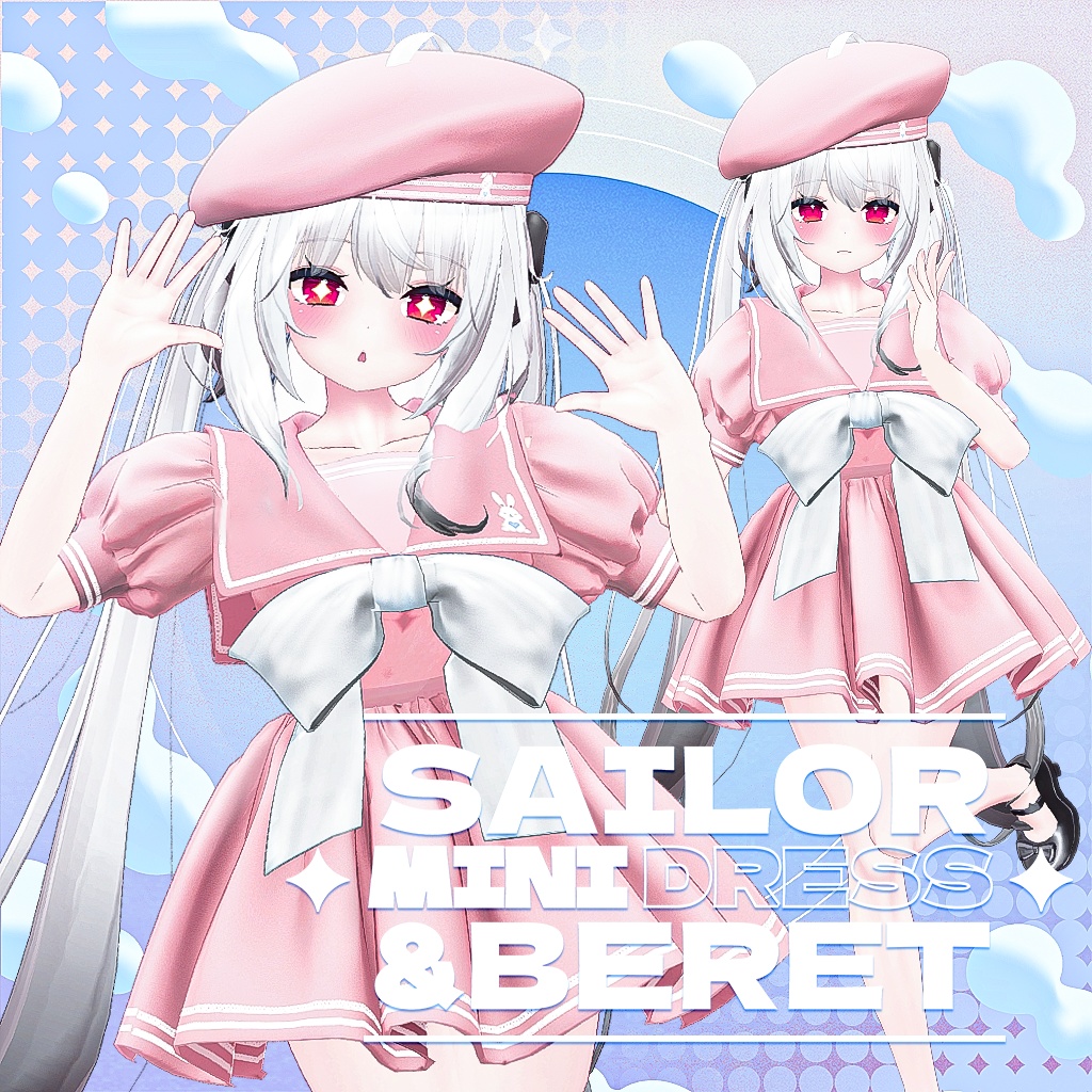 [MAYA] Sailor Mini Dress & Beret