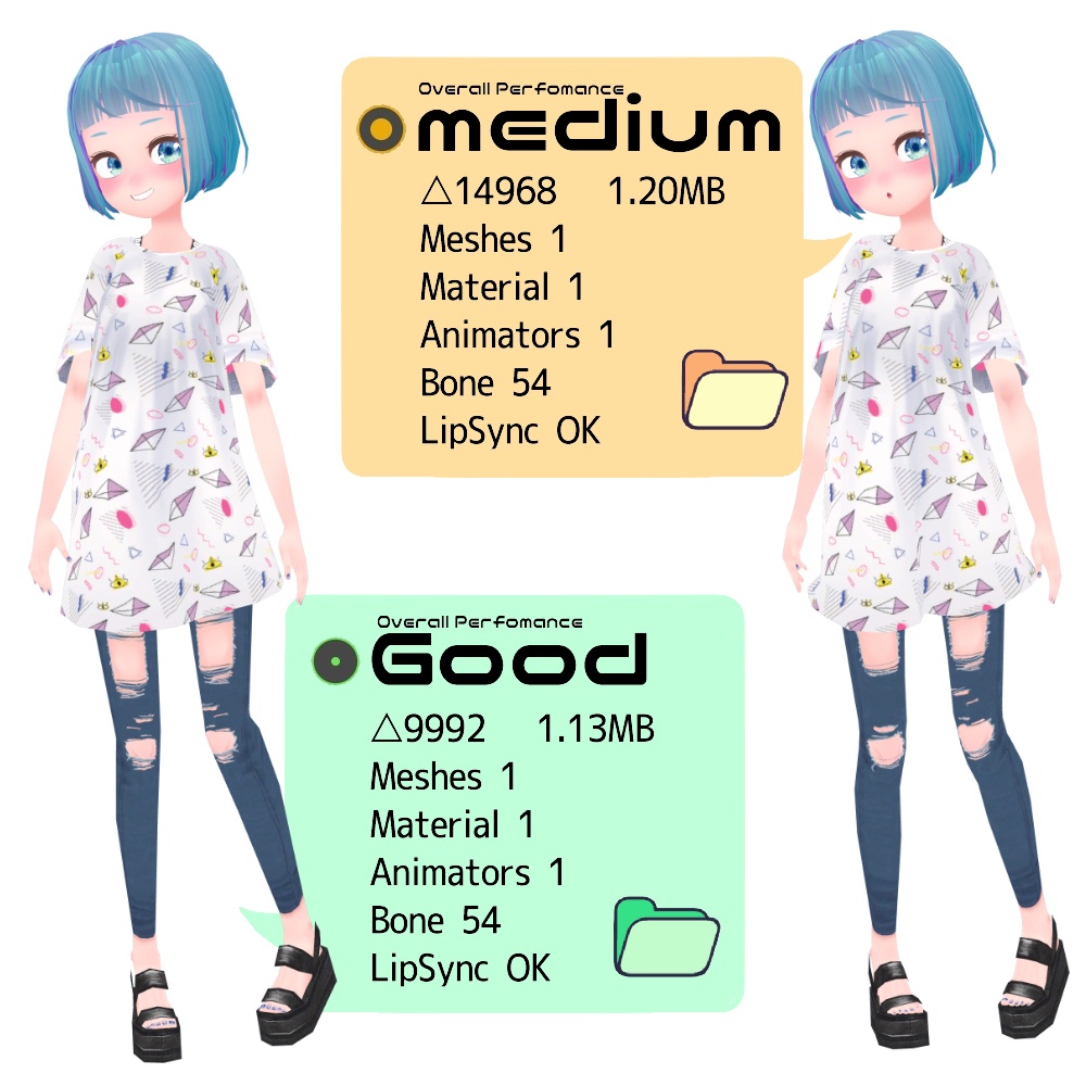 【Quest対応】SUTOKAZI Girl 【オリジナル3Dモデル】