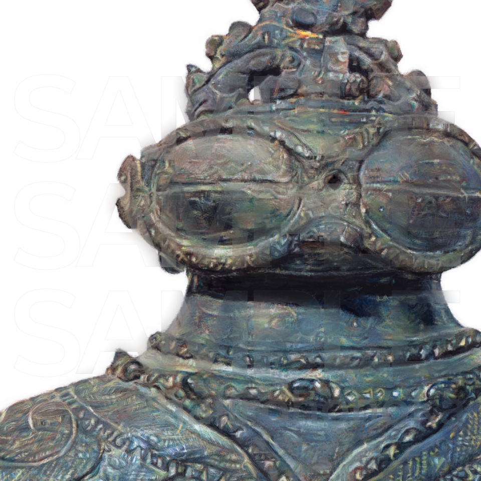 白い遮光器土偶Tシャツ