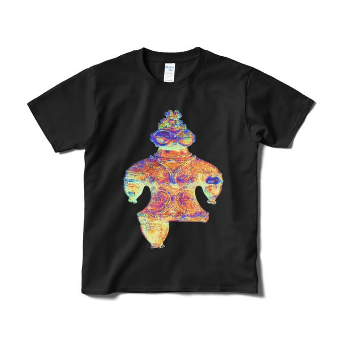 黒い遮光器土偶Tシャツ