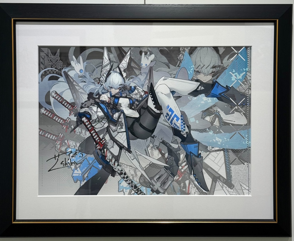 【直筆サイン】サイバーバニー A3インテリアアート『芝Mate』芝