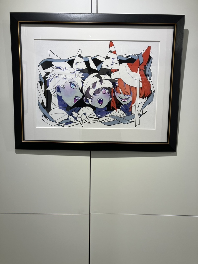 【直筆サイン】「ゾンビバニー」 A3インテリアアート キナコ展『マルボタン』