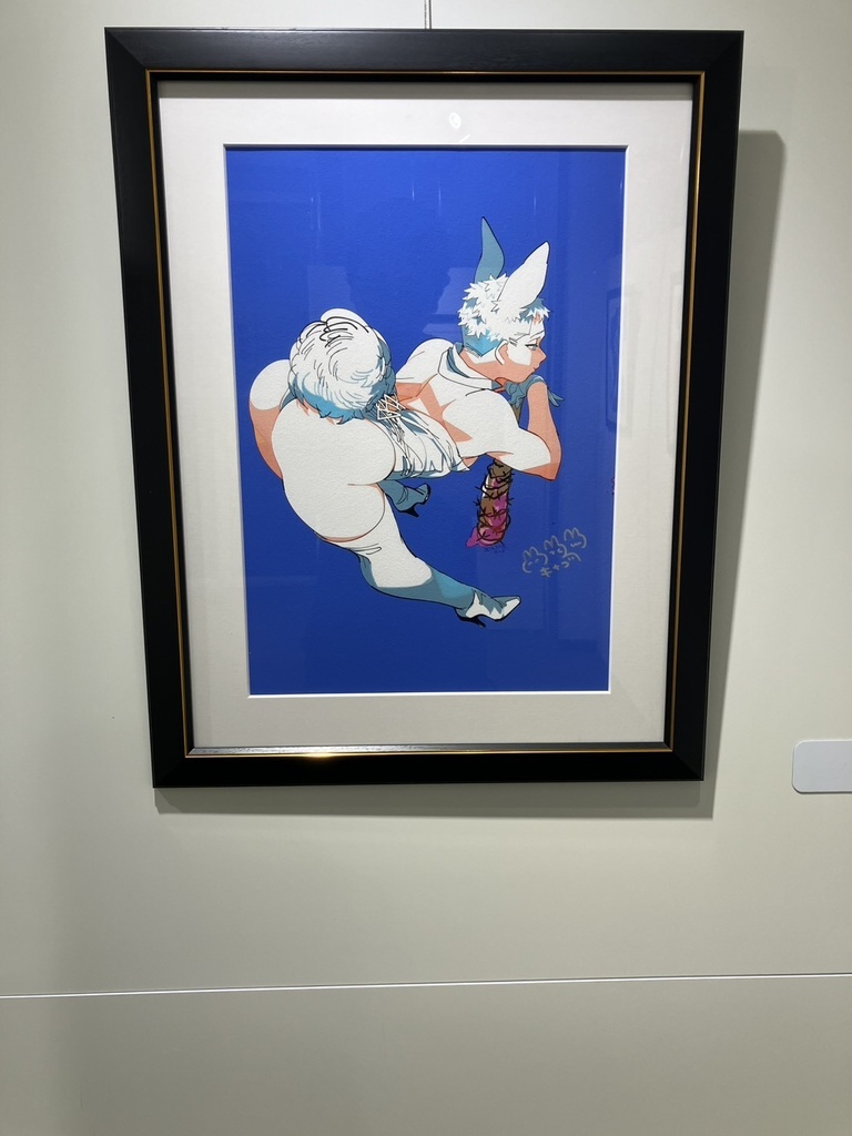 【直筆サイン】「釘バット」 A3インテリアアート キナコ展『マルボタン』