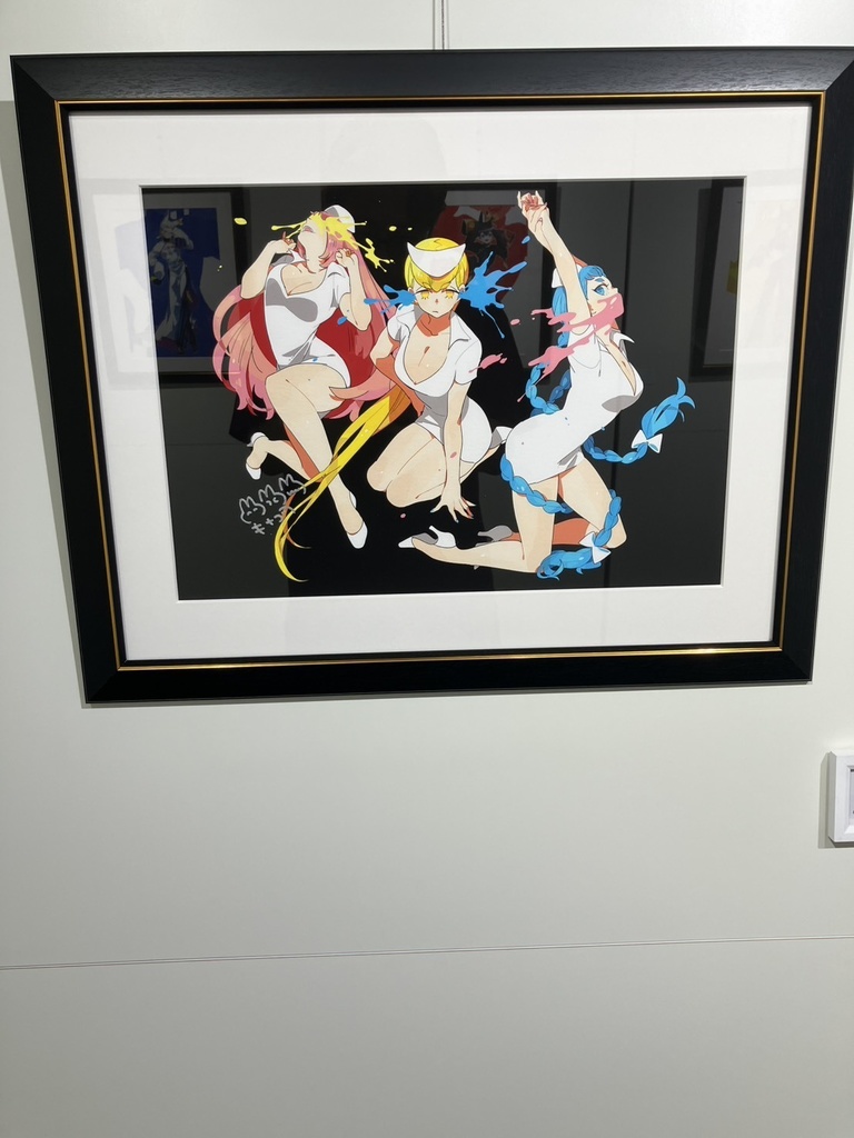 【直筆サイン】「見ナース聞かナース言わナース」 A3インテリアアート キナコ展『マルボタン』