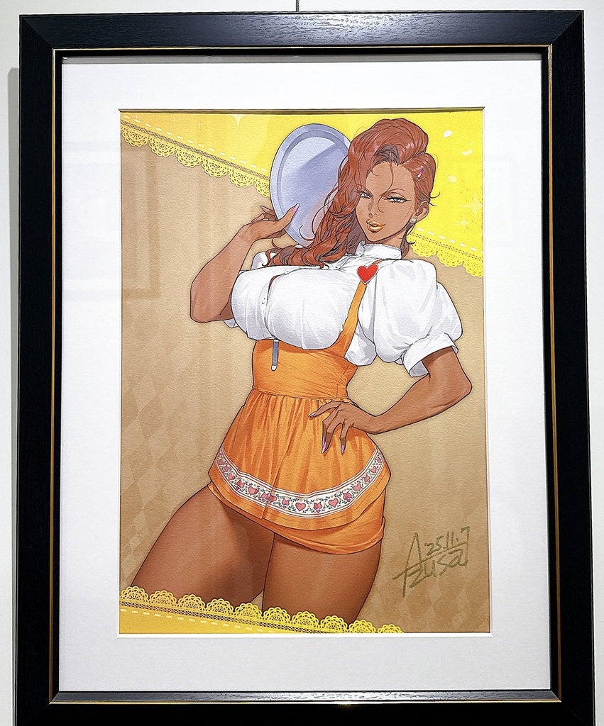 【直筆サイン】「14」 A3インテリアアート Azusa展『褐色ファンタジー』