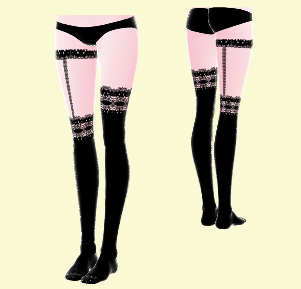 【無料版あり】VRoid正式版 レースアシメニーハイ