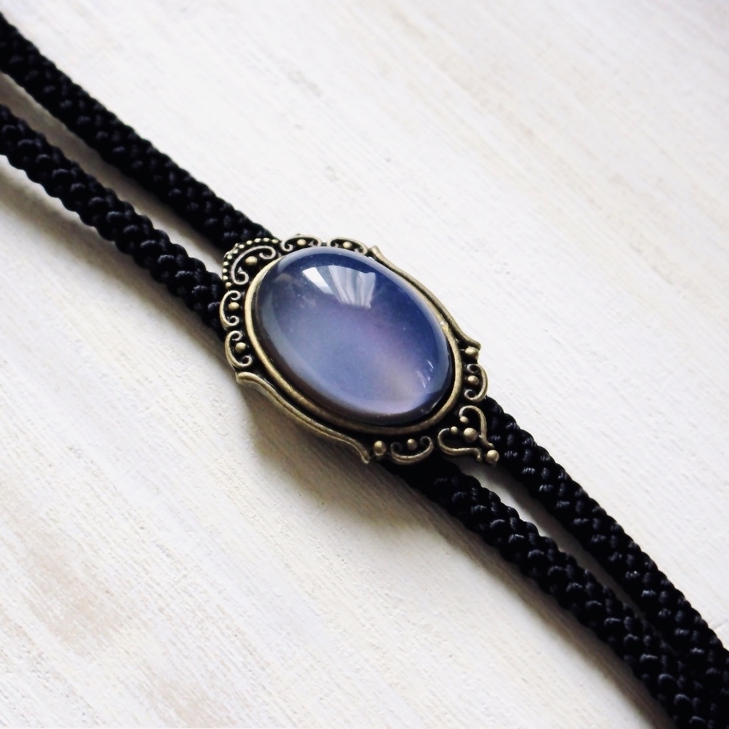 虹色☆温度で色が変わるアンティーク調ループタイ25