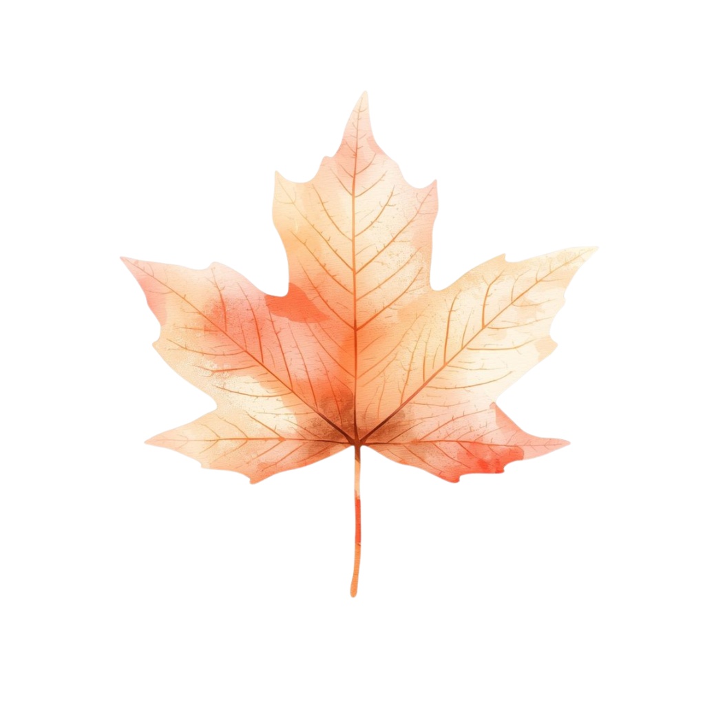 水彩タッチの秋の植物クリップアートセット